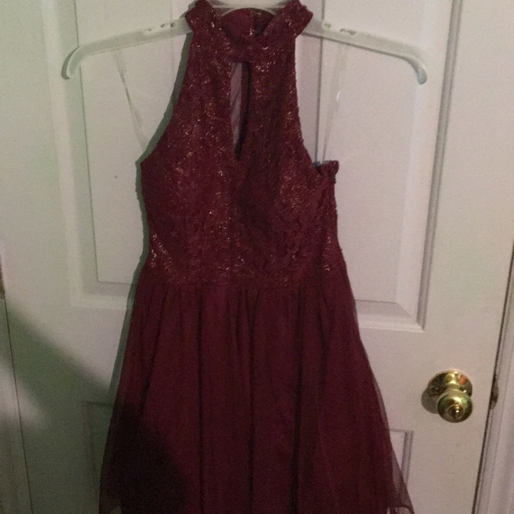 Burgundy cocktail dress